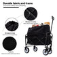 Minimeetall Multi-use Bag Collapsible Foldable Wagon Cart Beach Wagon Heavy Duty Utility Cart Utility Wagon Grocery Cart for for Camping ,3pcs  plastic Liner bag /Cover ,black Livingsource
