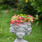 Cement Bust Wall Planter - Indoor Outdoor Home Garden Decor, 8" x 4" x 9" - SolidRoot Buy Furniture USA