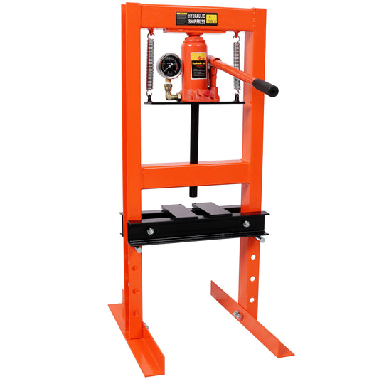6Ton Bottle Jack Shop Press with Gauge, Bend, Straighten, or Press Parts, Install Bearings, U-Joints, Bushings, Ball Joints, and Pulleys,Orange SolidRoot Buy Furniture USA