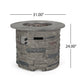 Outdoor 32" Round MgO Propane Fire Pit, Grey Top - 40,000 BTU - SolidRoot Buy Furniture USA