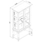 Curio Cabinet Lighted Curio Display Cabinet with Open Storage Space,Solid Wood Legs and adjustable Shelves, Acrylic Mirrored Back Panel, Tempered Glass Doors,3 Tier and one open space(E26 light bulb n Livingsource