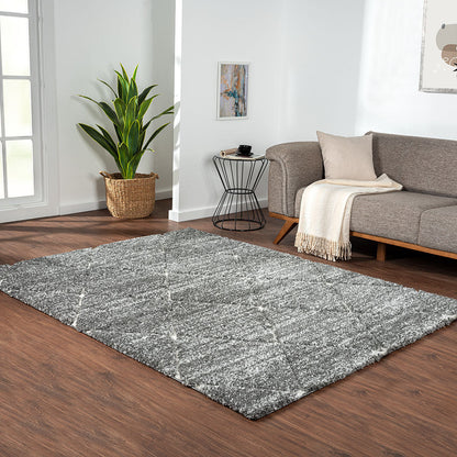 Talas Trellis Area Rug in Grey and Cream Livingsource