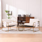 2 Chairs in 1 Box, Upholstered Hanging Armchair with Arm PocketsMetal frame, gold-plated craftsmanship, crushed foam cushions and skin-friendly woven fabric for living room and bedroom. Beige Livingsource