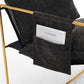 2 Chairs in 1 Box, Upholstered Hanging Armchair with Arm PocketsMetal frame, gold-plated craftsmanship, crushed foam cushions and skin-friendly woven fabric for living room and bedroom. Dark Gray Livingsource