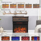 25 inch Stand Side Table with  3-Sided glass Electric Fireplace Livingsource