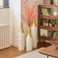 Floor Metal Vases Decorated White Metal vases Set of 3 gorgeous home decoration large glazed metal vases 24in/28.7in/33.5in height Livingsource