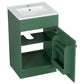 20" Bathroom Vanity with Sink, Vanity Cabinet with Door Shelf and Adjustable Shelf, Green Livingsource