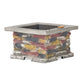 28" Concrete Wood Burning Outdoor Fire Pit Table with Lid - Stone Gray - SolidRoot Buy Furniture USA