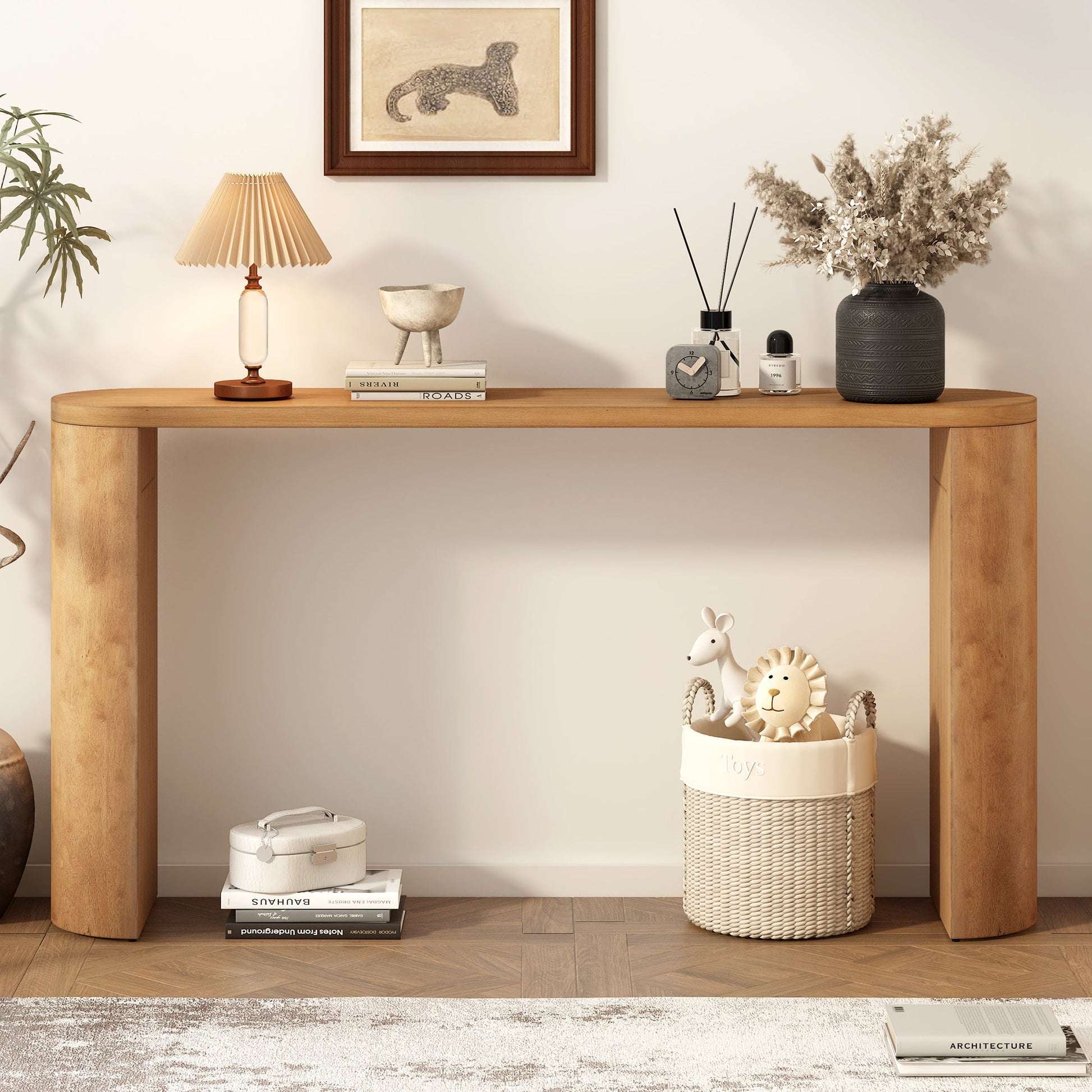 U_STYLE Modern Porch Table with Semi-Cylindrical Legs, Elegant & Versatile for Entryway, Hallway, Foyer, Living Room & Study SolidRoot Buy Furniture USA