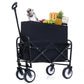 Minimeetall Multi-use Bag Collapsible Foldable Wagon Cart Beach Wagon Heavy Duty Utility Cart Utility Wagon Grocery Cart for for Camping ,3pcs  plastic Liner bag /Cover ,black Livingsource