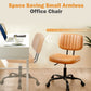 SWEETCRISPY PU Leather Low Back Task Chair Small Home Office Chair with Wheels - SolidRoot Buy Furniture USA