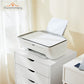 Sweetcrispy 5 Drawer Chest - Storage Cabinets Dressers Wood Dresser Cabinet with Wheels Mobile Organizer Drawers for Office - SolidRoot Buy Furniture USA