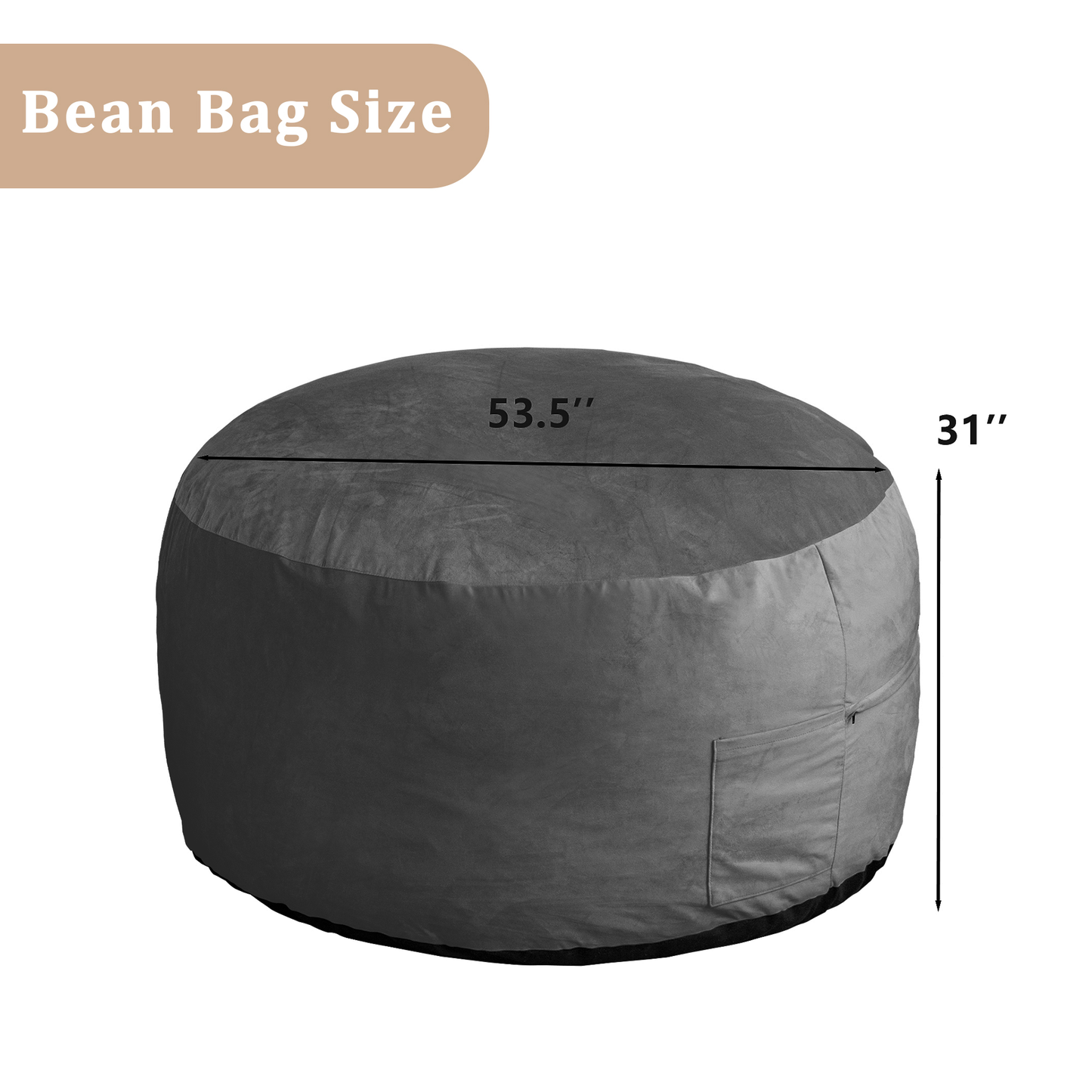 Bean Bag Chair: Giant 5' Memory Foam Furniture Bean Bag Chairs for Adults with Microfiber Cover - 5Ft