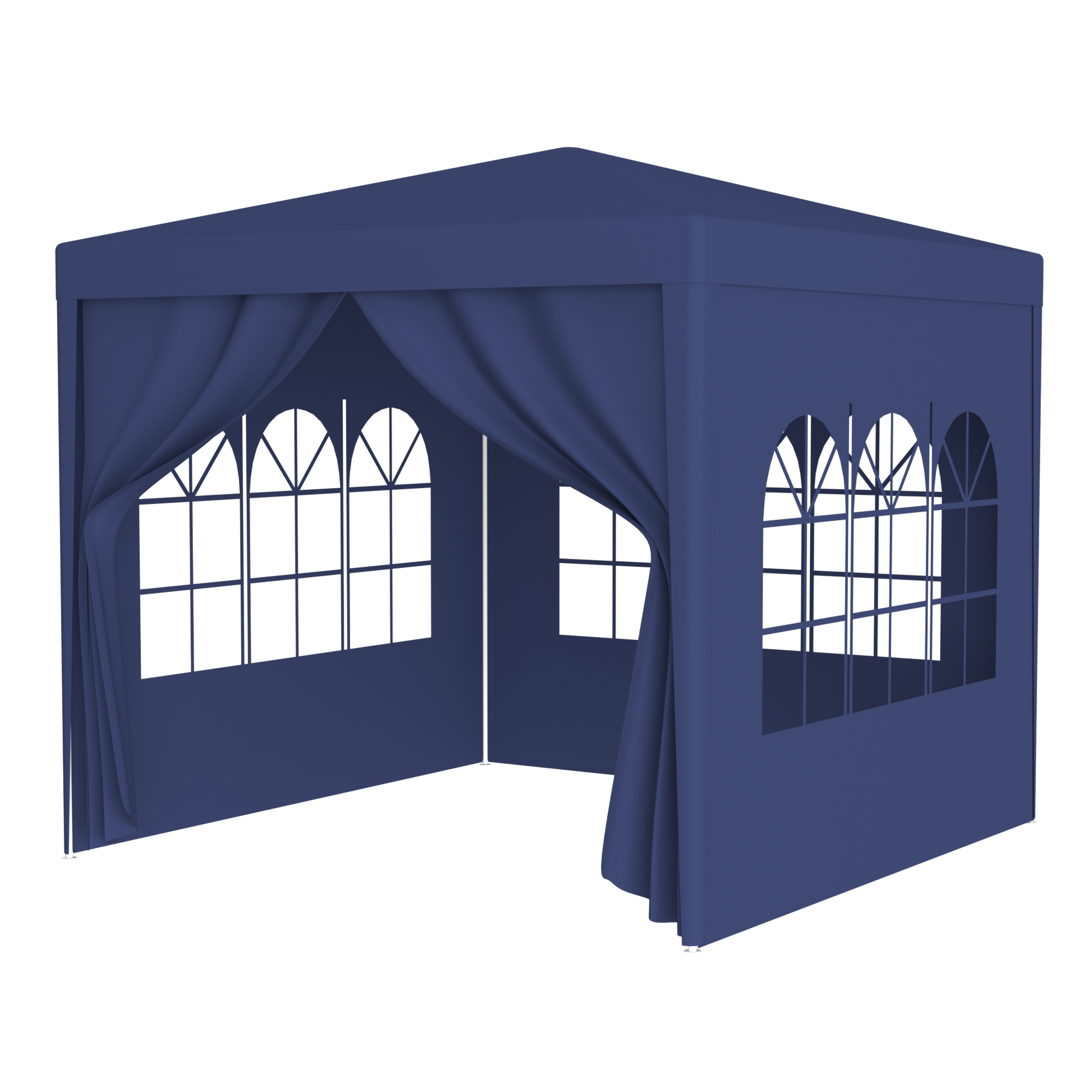 10'x10' Party Tent Outdoor Heavy Duty Gazebo Wedding Canopy + 4 Removable Walls ,Blue SolidRoot Buy Furniture USA