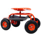 Rolling Garden Scooter Garden Cart Seat with Wheels and Tool Tray, 360 Swivel Seat,Red - SolidRoot Buy Furniture USA