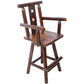 Rustic Bar Stool - Fir Wood Construction, Chair withDecorative Star Backrest, Footrest,Wide Armrest, Rustic Kitchen Stool, Tall Bistro Chair for Dining Room, Restaurant, Pub, 4-Foot,brown color Livingsource