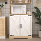 Pantry Cabinet with 2 Doors, 3-Tier Modern Kitchen Cabinet with Shelves, Freestanding Larder Cupboard, Kitchen Pantry Storage Cabinet for Kitchen, Dining Room Livingsource