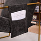 2 Chairs in 1 Box, Upholstered Hanging Armchair with Arm PocketsMetal frame, gold-plated craftsmanship, crushed foam cushions and skin-friendly woven fabric for living room and bedroom. Dark Gray Livingsource