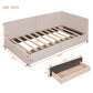 Upholstered Daybed with 2 Storage Drawers Twin Size Sofa Bed Frame No Box Spring Needed, Linen Fabric (Beige) - SolidRoot Buy Furniture USA