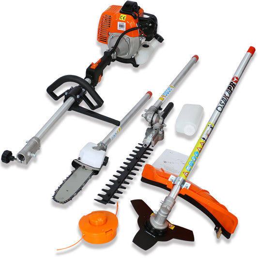 4 in 1 Multi-Functional Trimming Tool, 33CC 2-Cycle Garden Tool System with Gas Pole Saw, Hedge Trimmer, Grass Trimmer, and Brush Cutter EPA Compliant SolidRoot Buy Furniture USA