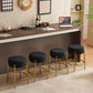 24" Tall, Round Bar Stools, Set of 2 - Contemporary upholstered dining stools for kitchens, coffee shops and bar stores - Includes sturdy hardware support legs Livingsource