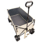 Folding Wagon, Heavy Duty Utility Beach Wagon Cart for Sand with Big Wheels, Adjustable Handle&Drink Holders for Shopping, Camping,Garden and Outdoor Livingsource