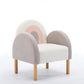 Accent Chair Sofa, Toddler Fabric with Solid Wooden Frame,Rainbow Design Livingsource