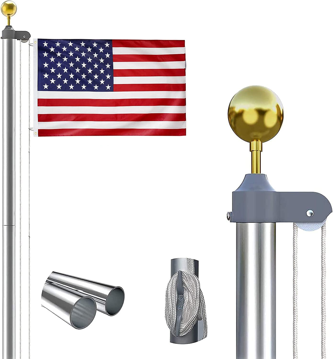 20FT Flag Pole - SolidRoot Buy Furniture USA