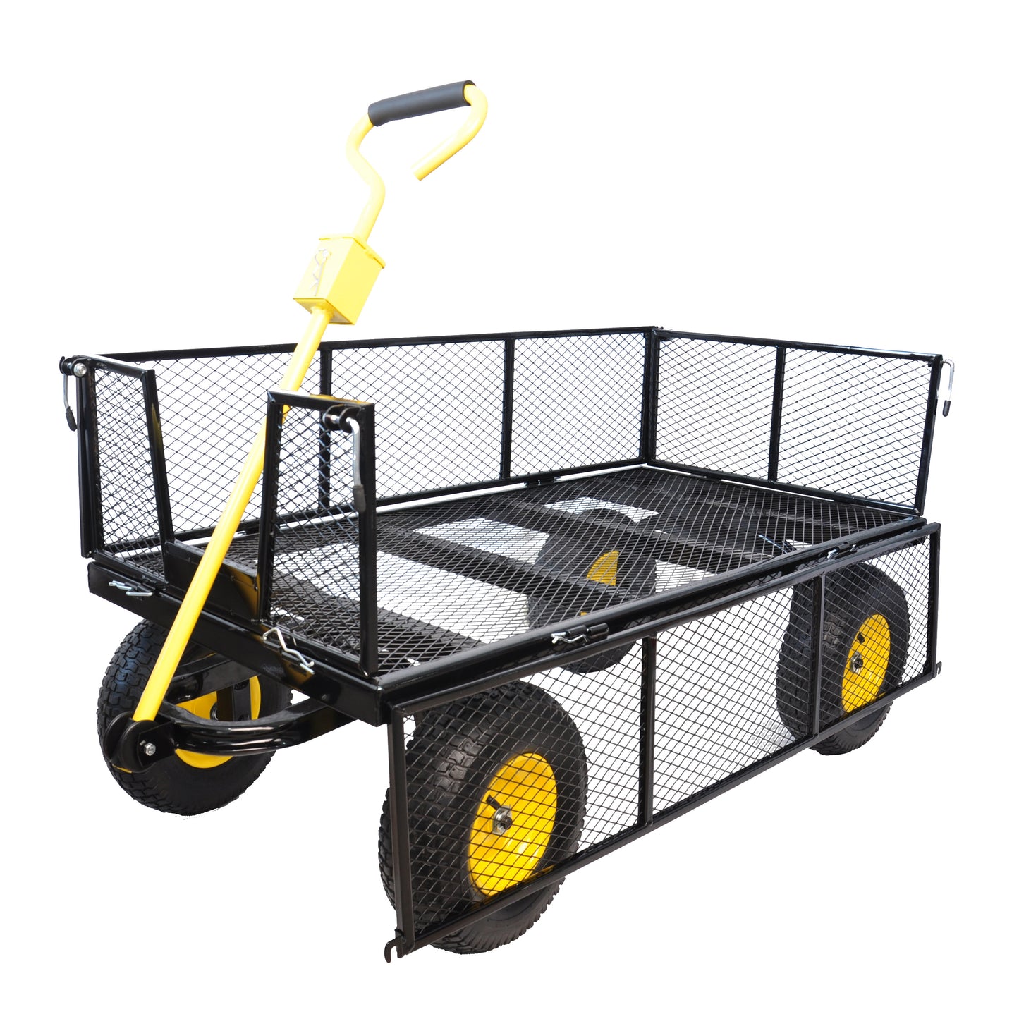 BIG  Wagon Cart Garden cart trucks make it easier to transport firewood Yellow+Black Maximum static load is 880 lbs.