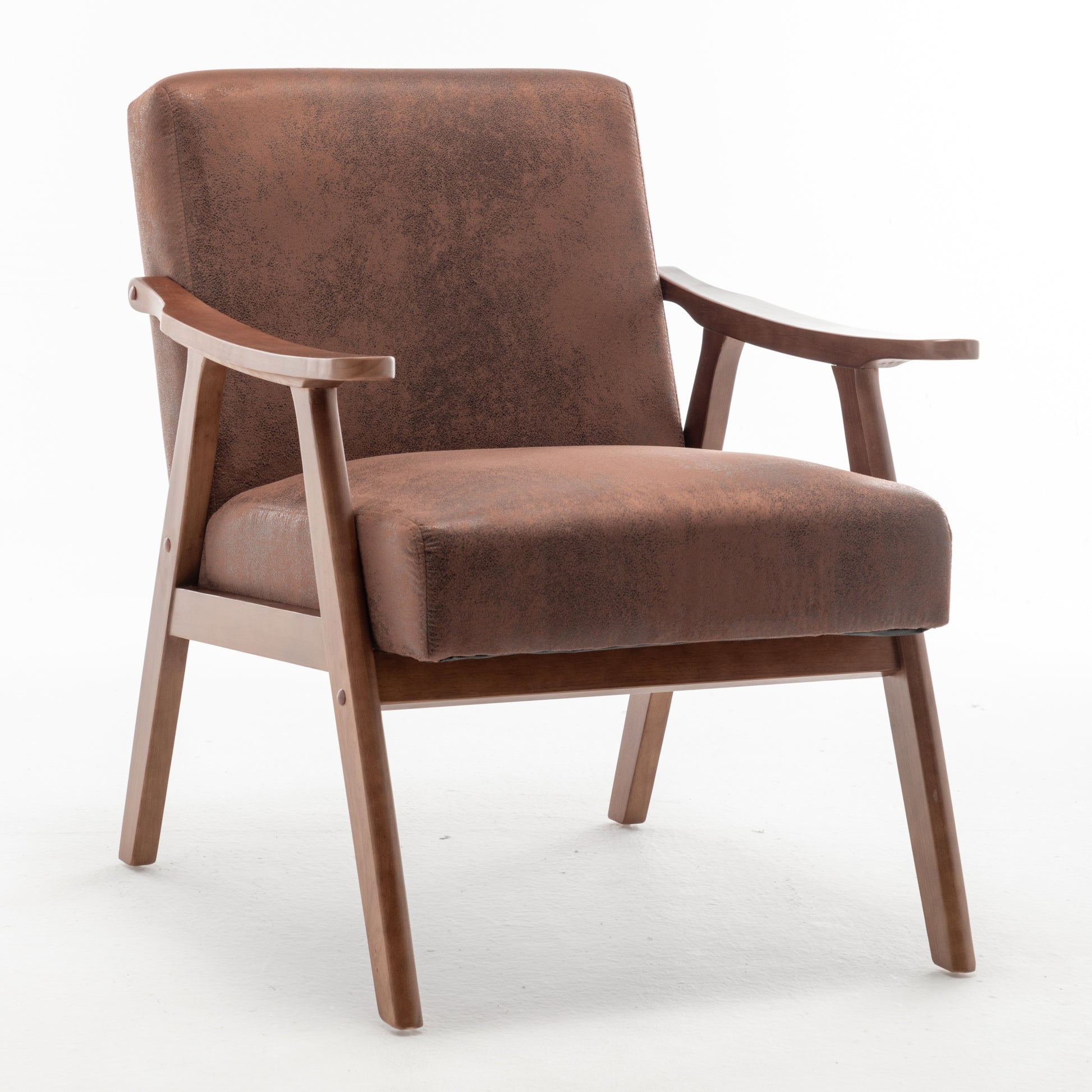 Mid-Century Modern Wingback Accent Chair with Solid Wood Frame and Extra-Thick Backrest – Lounge Chair for Living Room, Bedroom, or Reading Room SolidRoot Buy Furniture USA