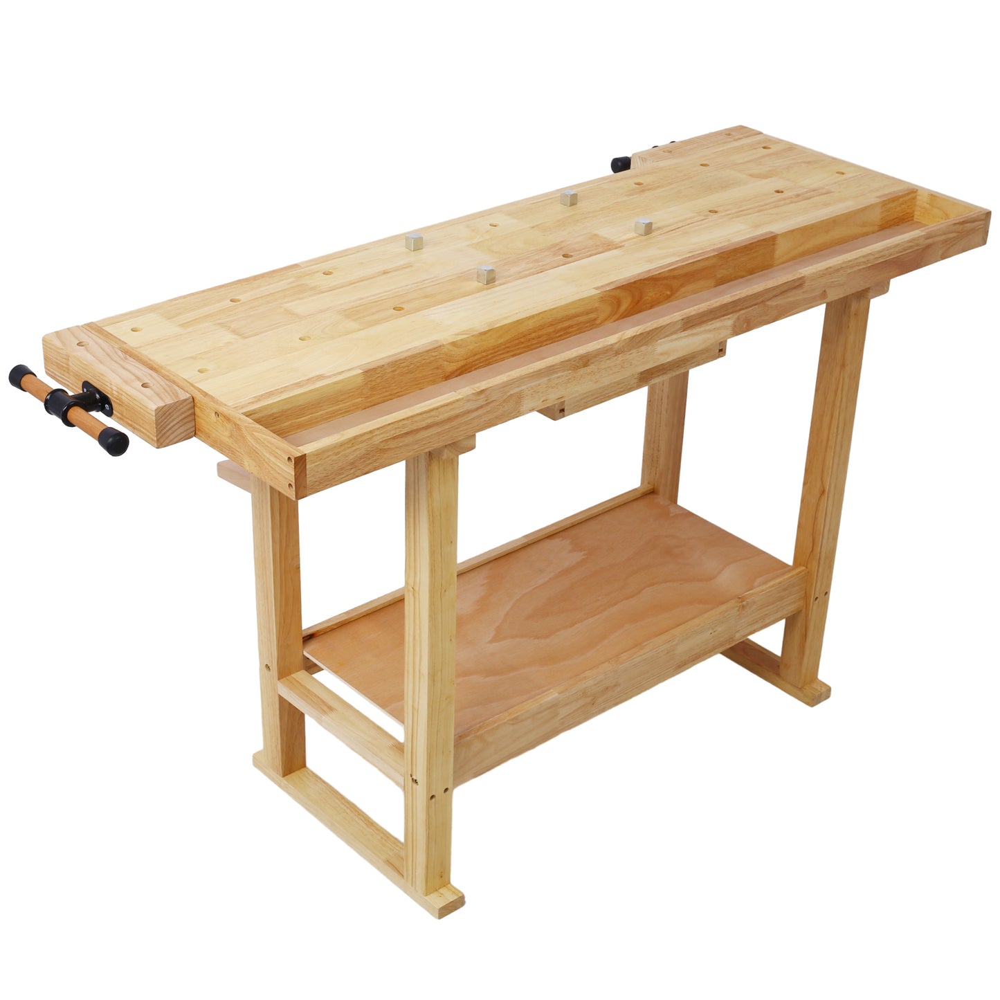 55-Inch Wood Workbench - Wooden Workbench for Garage Workshop and Home,with Bar Clamps Set 12 inch x 3inch Throat,Pack of 4