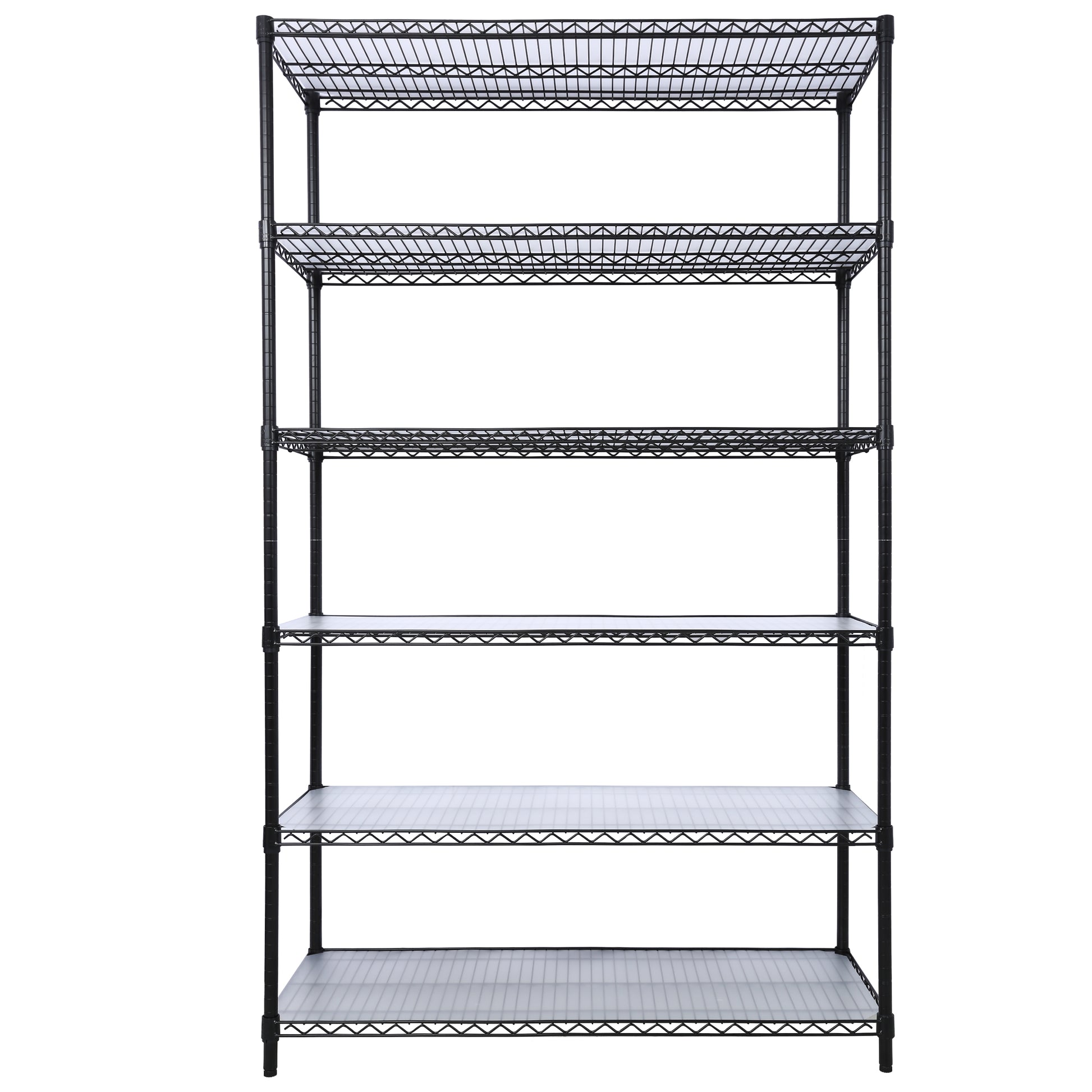 6-Tier Heavy Duty Black Wire Shelving Unit with Wheels (6000 lbs Capacity), NSF Certified Commercial Metal Storage Rack with Shelf Liners, Adjustable Utility Organizer - 48'L x 20'D x 84'H SolidRoot Buy Furniture USA