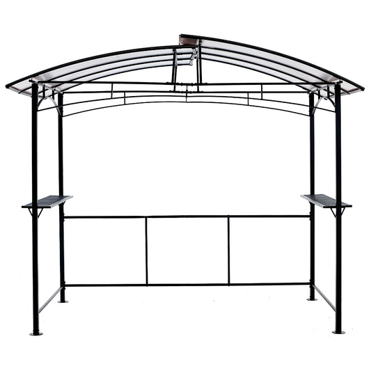 8x5ft Grill Gazebo – Outdoor Patio Canopy BBQ Shelter with Steel Hardtop and Side Shelves SolidRoot Buy Furniture USA