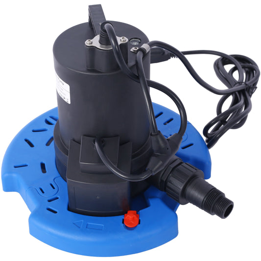 1/4 HP Automatic Swimming Pool Cover Pump 120 V Submersible with 3/4 Check Valve Adapter1850 GPH Water Removal for Pool, Hot Tubs, Rooftops, Water Beds and more Livingsource
