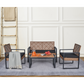 4-Piece Patio Furniture Set Outdoor Balcony Porch Garden Backyard Lawn Furniture Acacia Wood Table Top, Morden Black and Light Brown - SolidRoot Buy Furniture USA