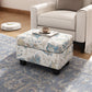Springfield Upholstered Ottoman, Beige&Blue Livingsource