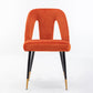 A&A Furniture,Akoya Collection Modern | Contemporary Velvet Upholstered Dining Chair with Nailheads and Gold Tipped Black Metal Legs, Orange，Set of 2 Livingsource