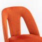 A&A Furniture,Akoya Collection Modern | Contemporary Velvet Upholstered Dining Chair with Nailheads and Gold Tipped Black Metal Legs, Orange，Set of 2 Livingsource