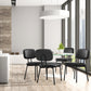 Dining Chairs , Upholstered Mid Century Modern Kitchen Dining Room Accent Chairs with Faux Leather Cushion Seat & Metal Legs for Kitchen, Living Room - Black Set of 2 - SolidRoot Buy Furniture USA