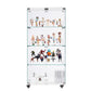 4 Tier Glass Display Cabinet, Double Door Glass Cabinet with Two Locks, Floor Standing Storage Cabinet with 6 Acrylic Shelves for Living Room, Bedroom and Office, White, 31.5"L x 14.2"W x 65.1"H Livingsource