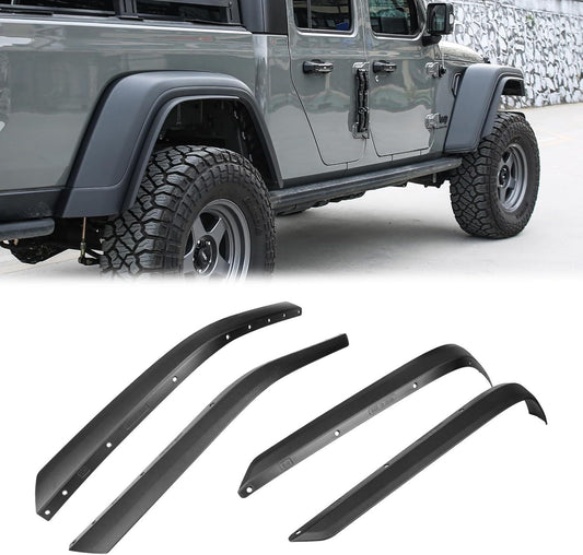 Front & Rear Fenders Compatible with 2020-2024 Jeep Wrangler Gladiator JT Mojave & Rubicon, Off-Road Wheel Fender Liner Set 4 Pcs(Only Fit High Clearance Fender Flares)