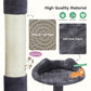 54in Cat tree, indoor cat high-rise multi-story tower, pet playroom with large apartment, dark grey Livingsource