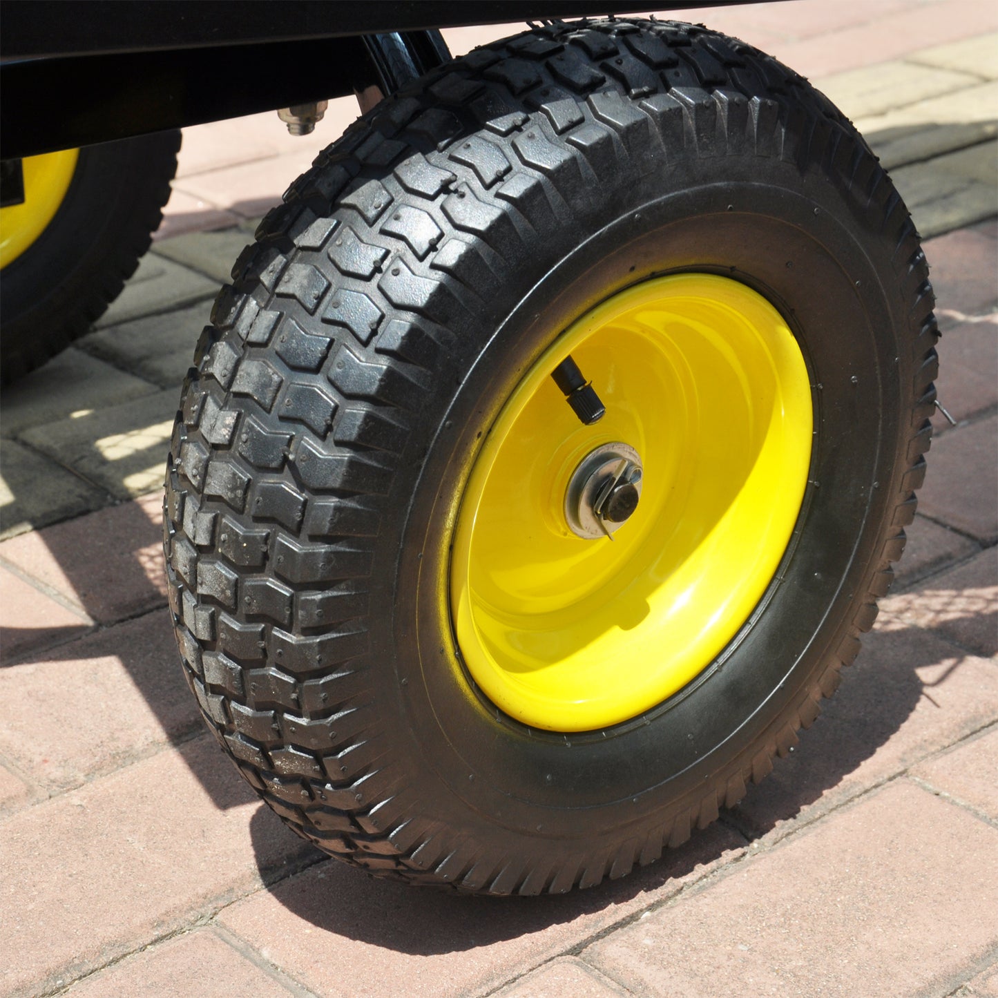 BIG  Wagon Cart Garden cart trucks make it easier to transport firewood Yellow+Black Maximum static load is 880 lbs.