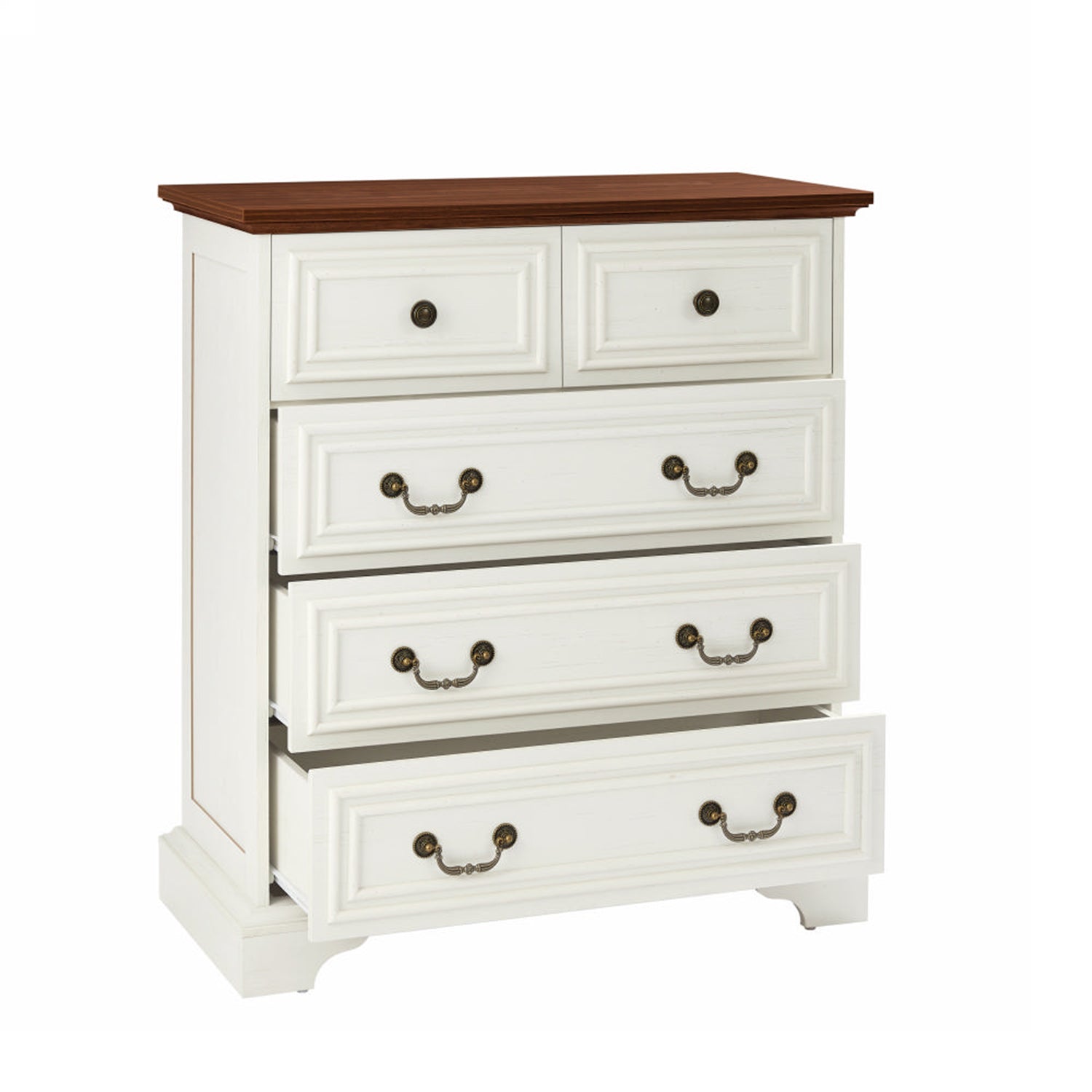 Modern White 5-Drawer Dresser for Bedroom - Ample Storage Wide Chest of Drawers in Engineered Wood SolidRoot Buy Furniture USA