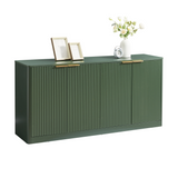 59-inch modern wavy sideboard, curved contour design storage cabinet, 4-door cabinet with storage function, suitable for kitchen/bedroom/living room, Green, 59.0'L x 15.7'W x 27.7'H