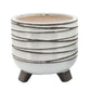 S/2 CERAMIC 6/8" FOOTED PLANTER, WHITE Livingsource