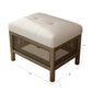Cane Base Ottoman-Dark Walnut/Cream (21.5"*16"*17") Livingsource