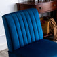 Reese Mid Century Modern Accent Chairs Set of 2 with Minimalist Design, Elegant Velvet Upholstery and Solid Wood Legs, Ideal for Living Room or Bedroom, Dark Blue Livingsource