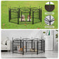 Dog Playpen Indoor 24 inch 8 Panels Metal Dog Pen Pet Dog Fence Outdoor Exercise Pen with Doors, Heavy Duty Dog Fence Puppy Pen for Large Medium Small Dogs Indoor Outdoor Foldable Pet Exercise Pen Livingsource