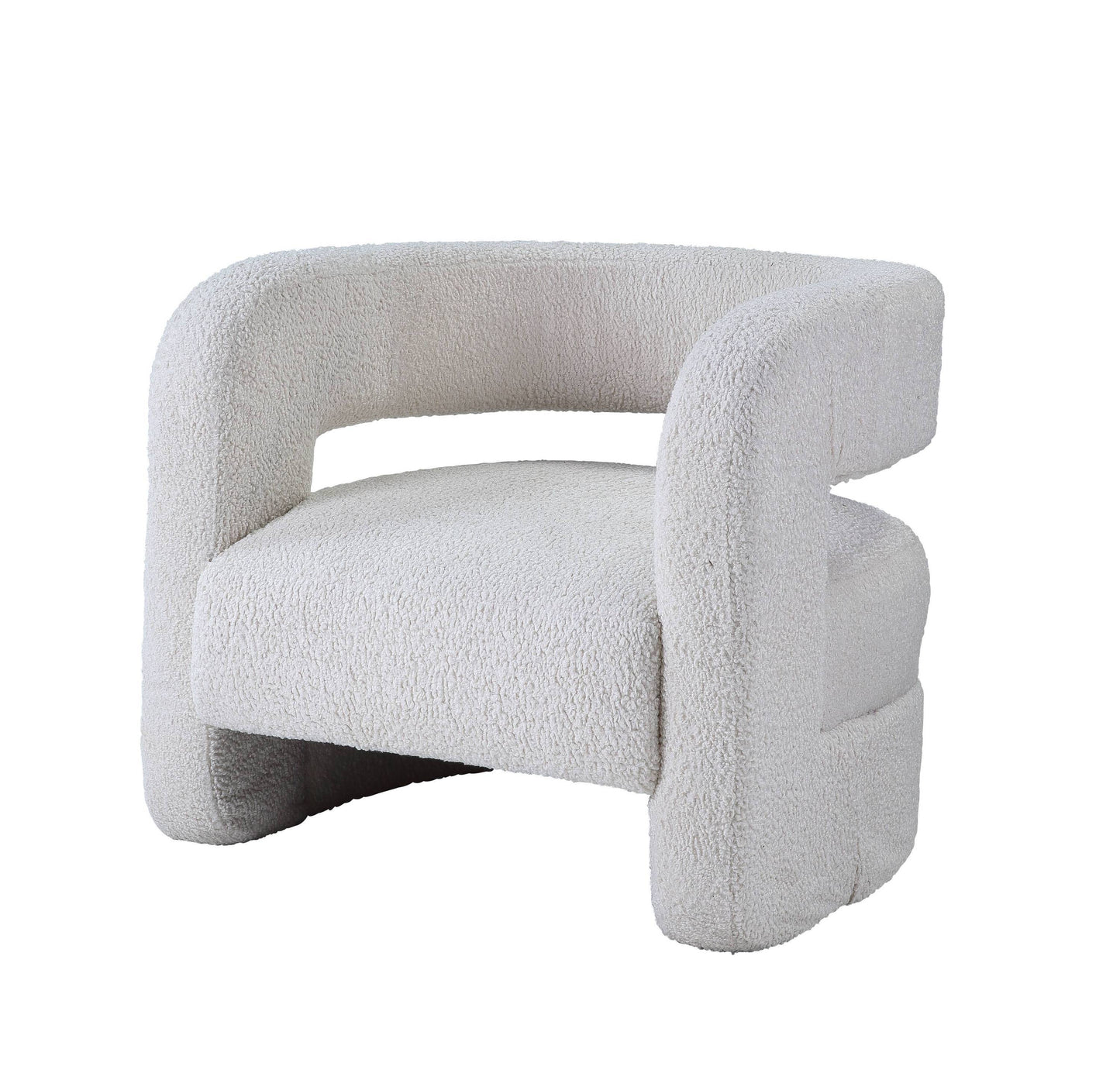 Yitua White Teddy Sherpa Accent Chair